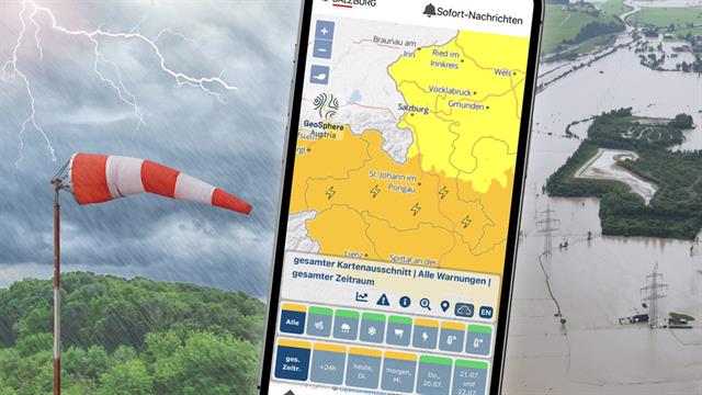 Alle aktuellen Wetterwarnungen können auch über die kostenlose Land Salzburg App abgerufen werden. Der Land Salzburg Ticker wird am morgigen Freitag über die Entwicklungen informieren.